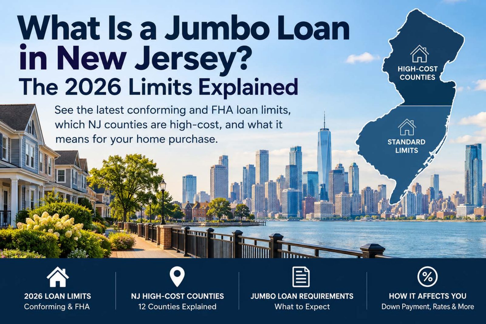 What Is a Jumbo Loan in New Jersey? The 2026 Limits Explained. Conforming and FHA loan limits, New Jersey high-cost counties, jumbo loan requirements, and how it affects your down payment and rate. Ken Clark Jr., PRMG #ChampionsofLoans